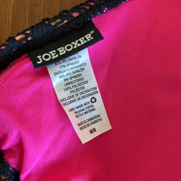 Joe Boxer Black Lace String Bikini Top Juniors Size M Crocheted Summer Swim - Picture 4 of 5